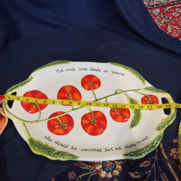 Certified International  Large 3D Vegetable Design Pitcher and tray - Picture 8 of 10